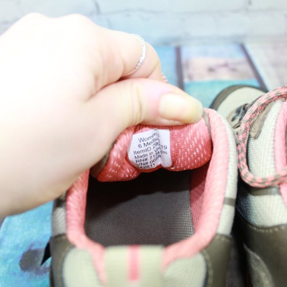 LL Bean Brown Leather Mesh Vertigrip Hiking Trail Sneakers 6 M - Picture 7 of 9